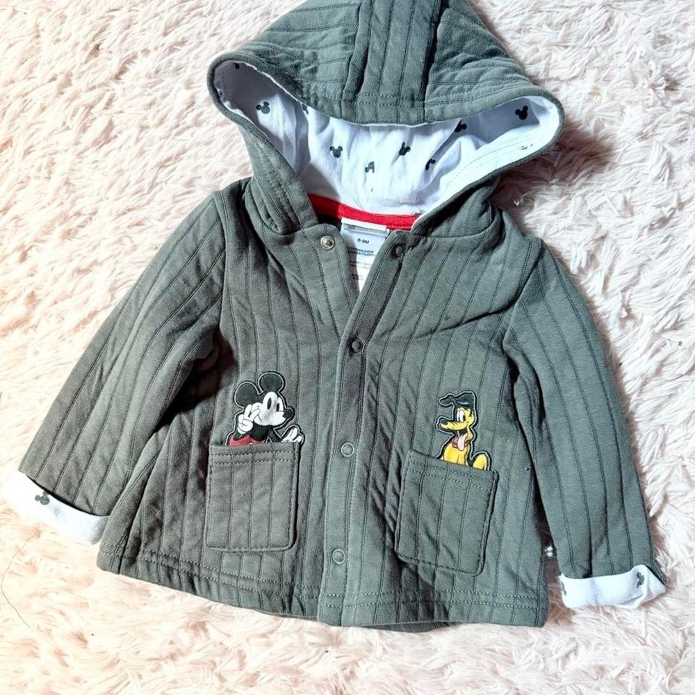 Disney Baby Nostalgic Mickey Mouse Goofy Quilted Shacket Baby 6-9M‎ Embroidered